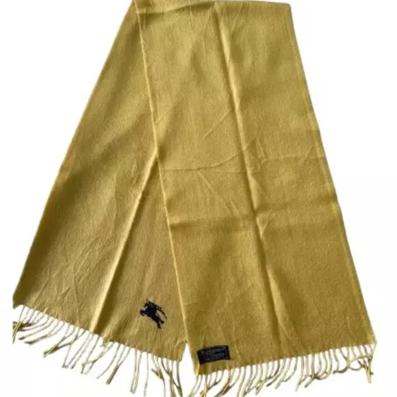 Burberrys Vintage Scarf Beige 100% Cashmere Unisex Scarf Made In England - Picture 1 of 8